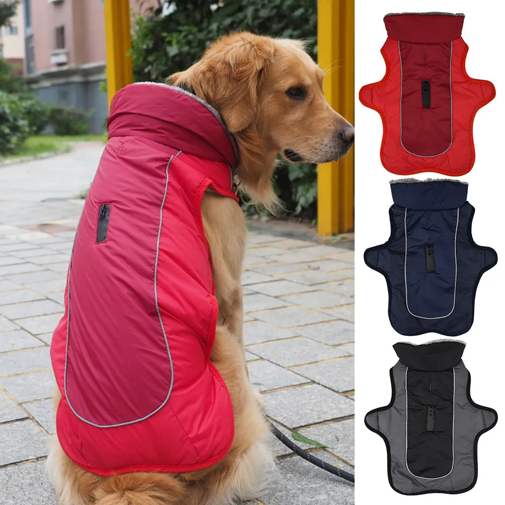 Водонепроницаемый жилет-одежда для собак, куртка, теплая Светоотражающая Одежда для питомцев, зимнее пальто для щенков для маленьких, средних и больших собак, чихуахуа# R25