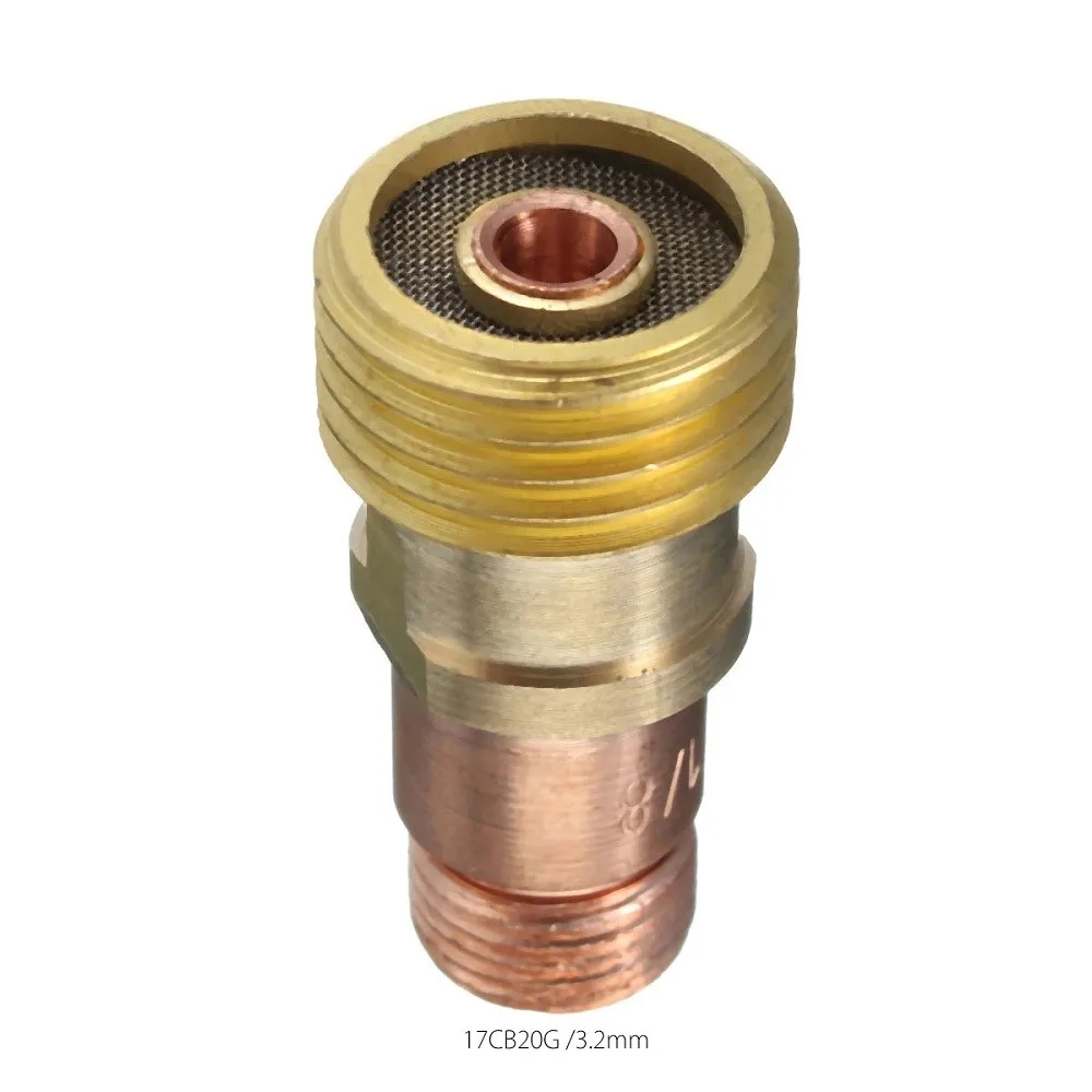 1PCS Brass Collets Body Stubby Gas Lens For TIGWP PTA DB SR  WP 17 18 26 Connector With Mesh Welding Torches Accessories