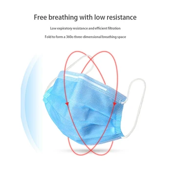 

30pcs 50pcs 100pcs Disposable Face Masks with Elastic EarLoop Meltblown Non-Woven Fabrics Free Aliexpress standard ship