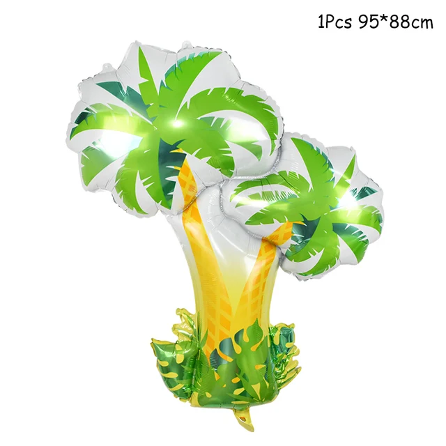 Hawaiian Party Decorations Palm Leaves Bunting Banner Luau Flamingo Summer Tropical Party Decoration Jungle Safari Party Ballons 1pcs palm tree