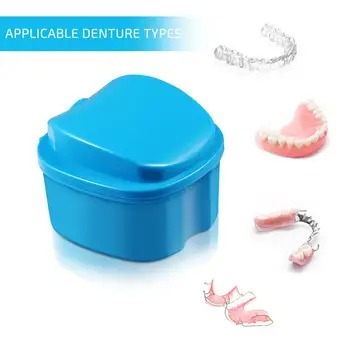 

ROSENICE Denture Bath Box Case Dental Orthodontic Retainer False Teeth Storage Case Box with Strainer