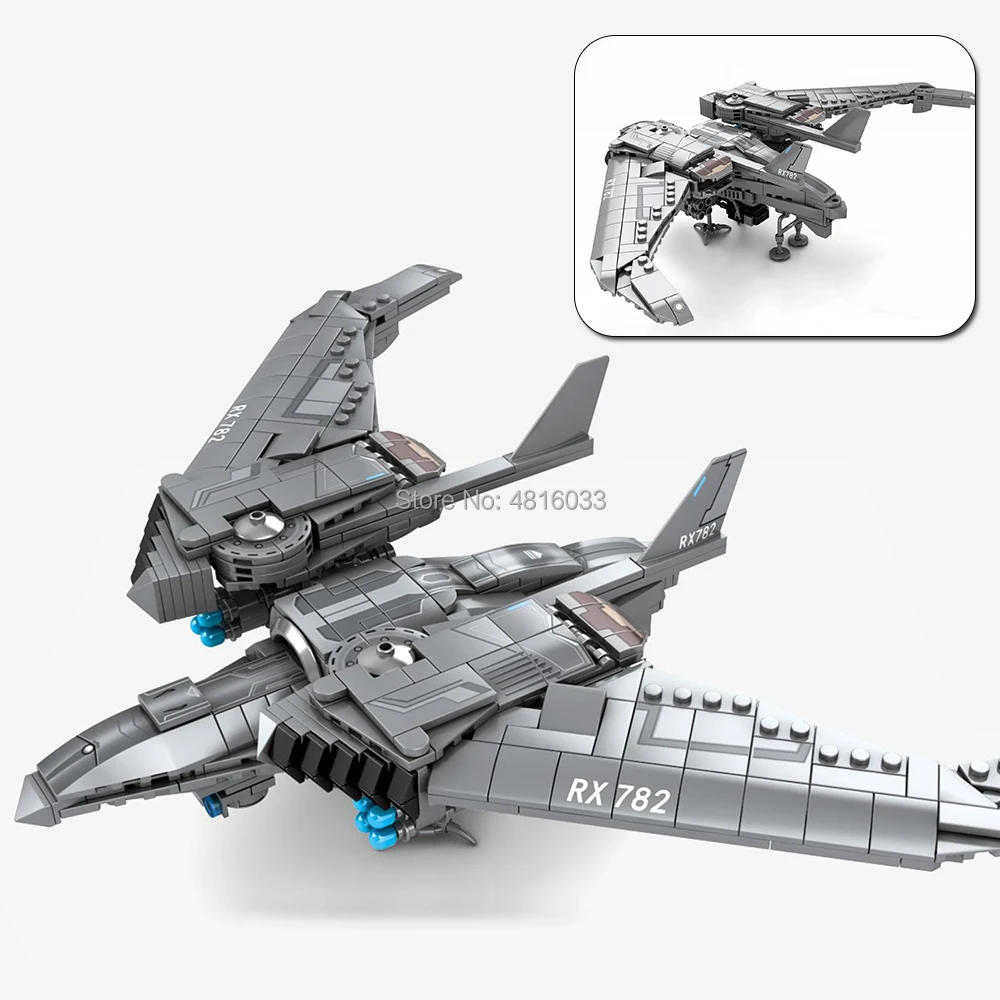 

Shanghai Fortress Movie Series unmanned aerial vehicle Model 722pcs Compatible legoingly Bricks Building Blocks Kids Toys Gift