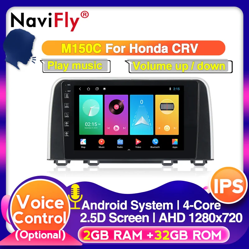 2Din Голосовое управление Android 10 DSP IPS для CRV 2017 2018 2019 Авто головное устройство