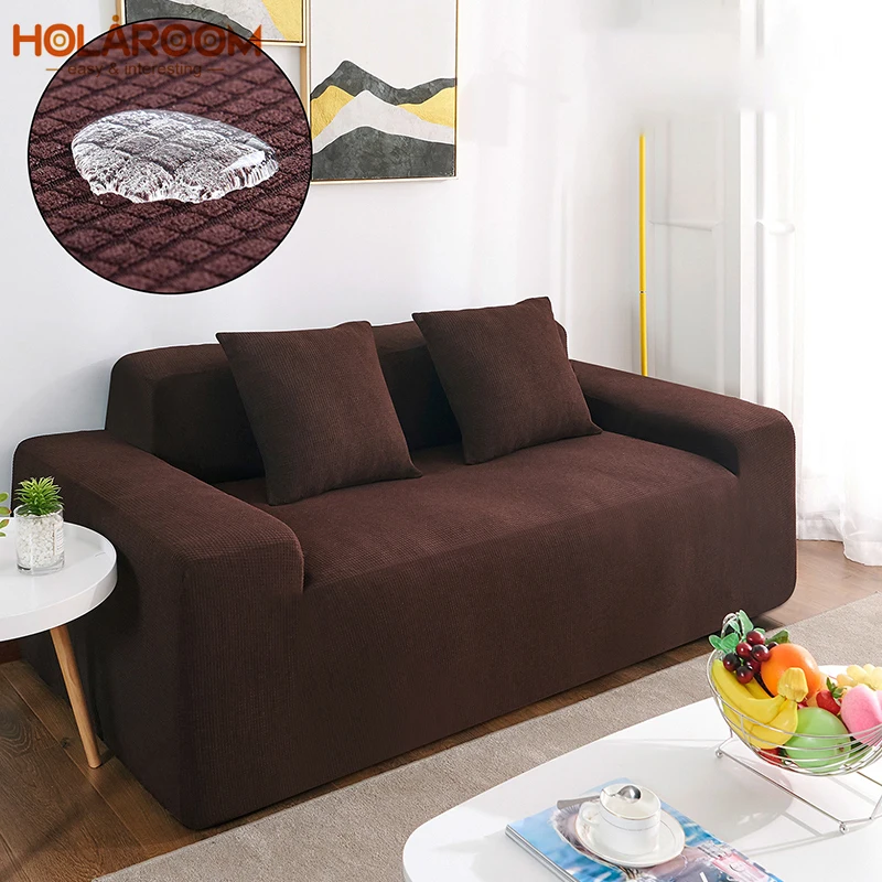 Holaroom Sofa Covers for Living Room Solid Sectional Cover Elastic Couch Home Decor Fundas Slipover cover sofa | Дом и сад