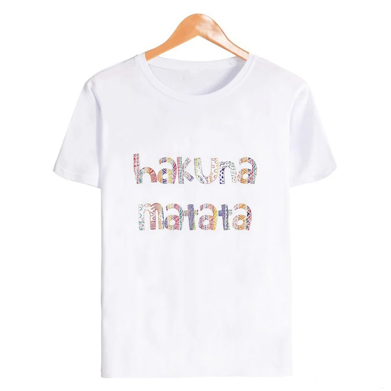 Showtly Lion King HAKUNA MATATA женская футболка It Simba Best Friends Harajuku Kawaii уличная Корейская стильная негабаритная футболка - Цвет: XWT0782-white