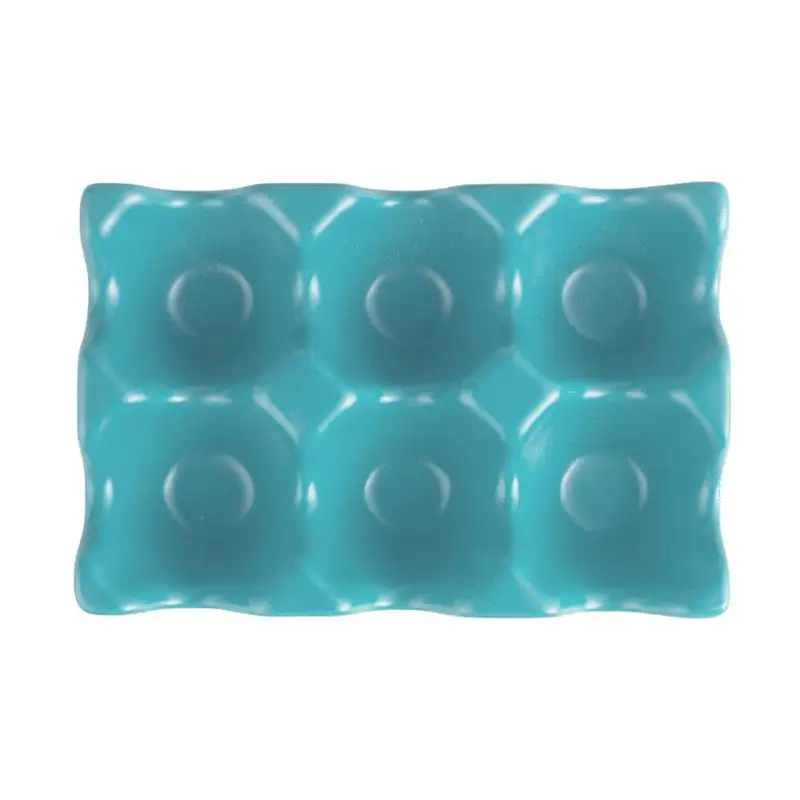 

1PC 6 Grids Egg Holder Ceramic Anti Slip Egg Box Refrigerator Shockproof Egg Storage Box For Home Kitchen