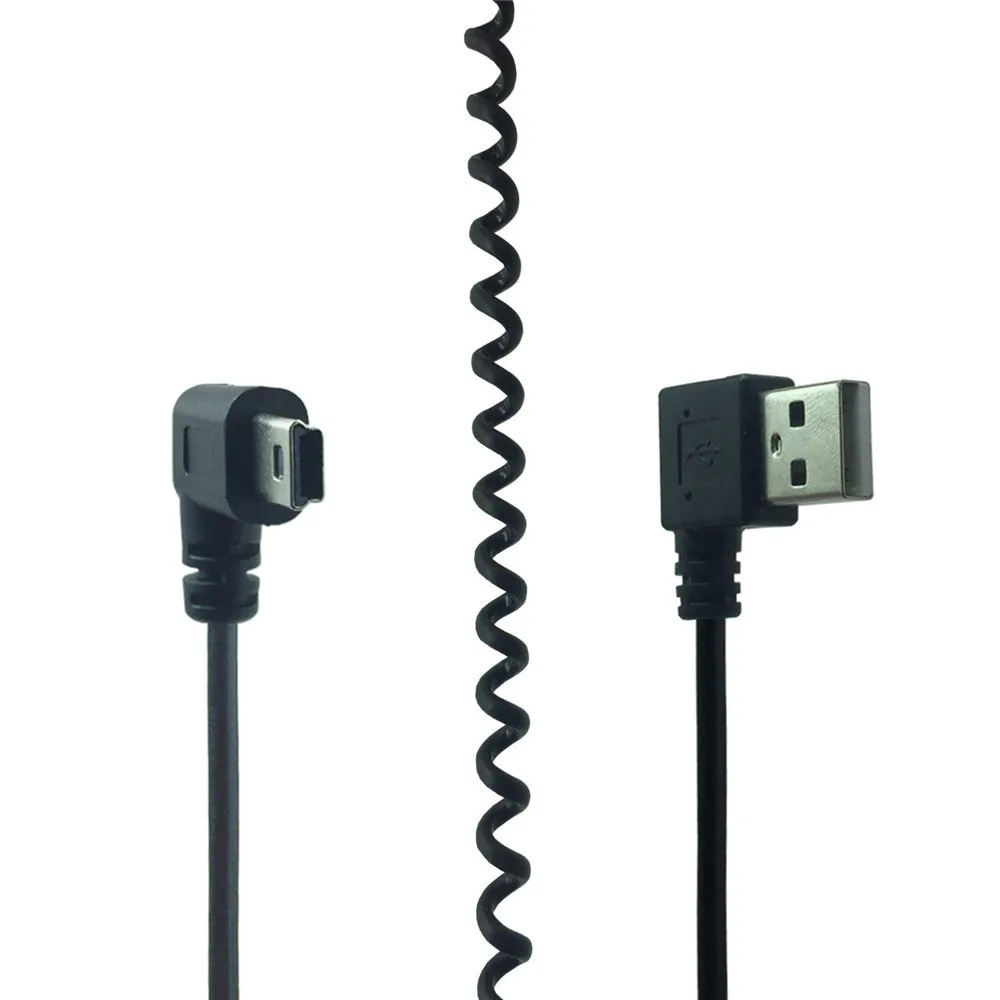 Мини Usb кабель 90 градусов спиральный адаптер для цифровых камер прямоугольный