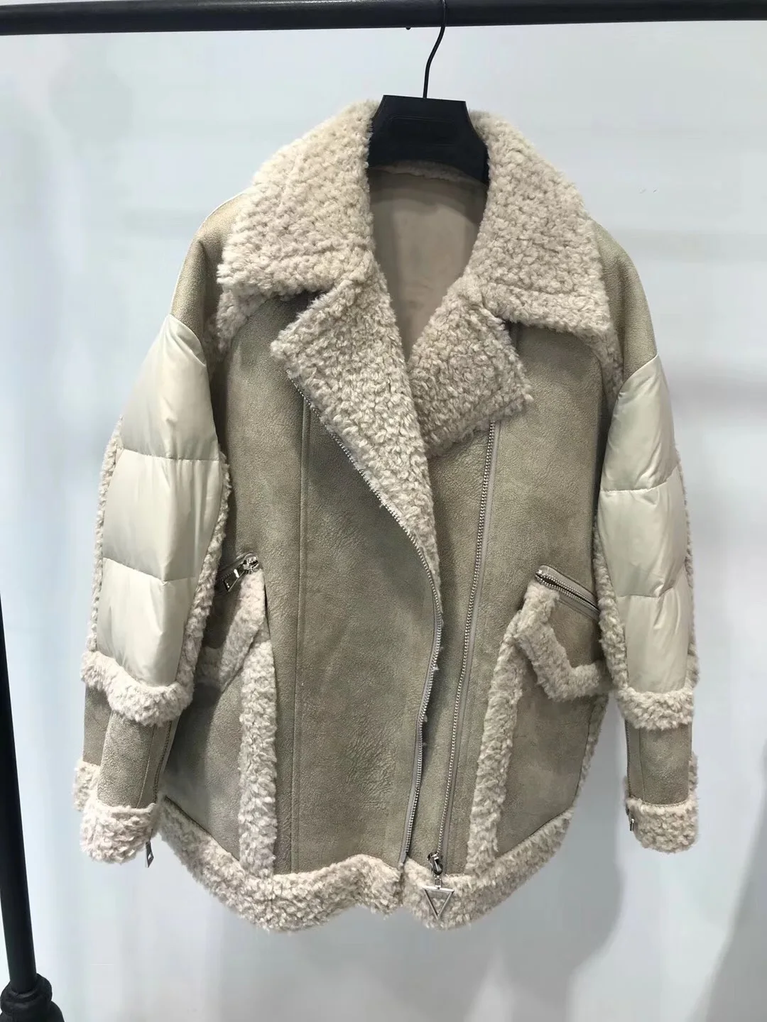 OFTBUY, зимняя женская куртка, натуральный мех, шерсть, мех, белый утиный пух, верхняя одежда, повседневная, толстая, теплая, мотоциклетная уличная одежда, новинка