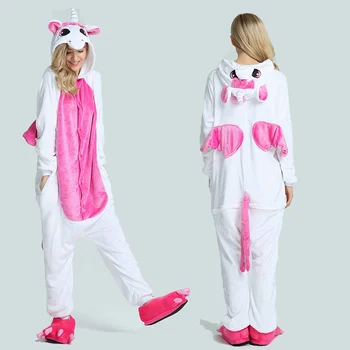 

Winter Flannel Pyjamas Women Kigurumi Unicorn Onesies Cute Cartoon Animal Stitch Unicornio Pajamas Sets Nightwear Sleepwear