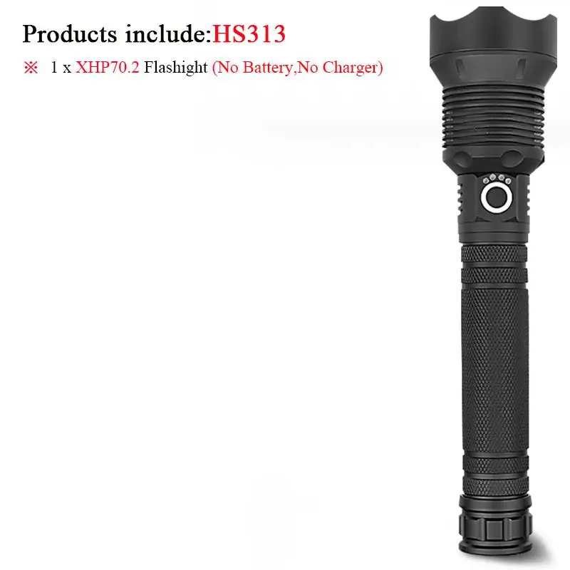 Высокий lm XHP70.2 мощный светодиодный фонарик XHP50 с подзарядкой от USB, водонепроницаемый фонарь 18650 26650 для охоты, лампа для самозащиты - Испускаемый цвет: IHS313A1