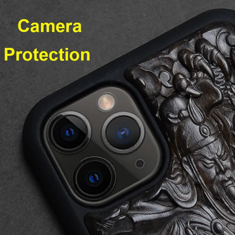 3D резной деревянный ящик для iPhone 11 чехол Роскошный Ebony 11 Pro задняя крышка Силиконовый ТПУ чехол для iPhone 11 Pro Max чехол 11 Pro Funda