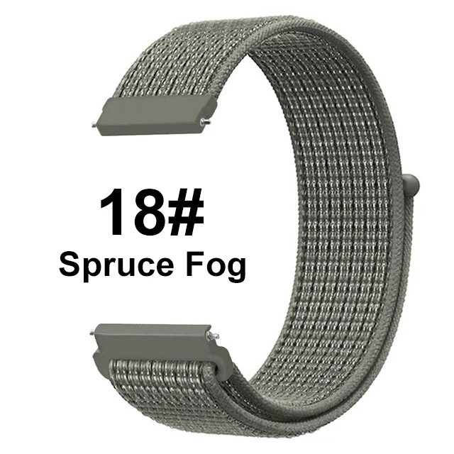 UEBN 20 мм 22 мм нейлоновая Спортивная петля ремешок сменный ремешок для Garmin Vivoactive 3 samsung gear S2 S3 Galaxy Watch Active ремешки для часов - Цвет ремешка: Spruce Fog