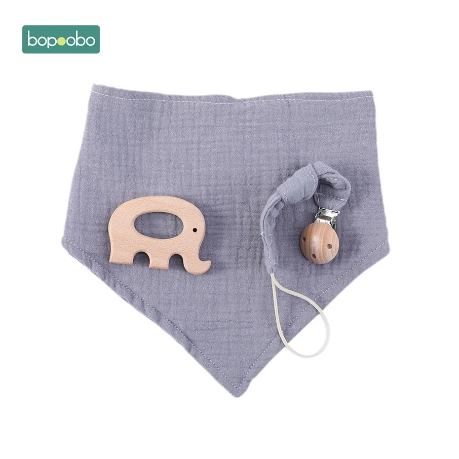 Золотой Bopoobo 3 шт./компл. деревянный Прорезыватель с заячьими ушками; деревянные кольца детский нагрудник из хлопка Полотенца DIY деревянная пустышка на цепочке для кормящих детские товары - Цвет: Золотой