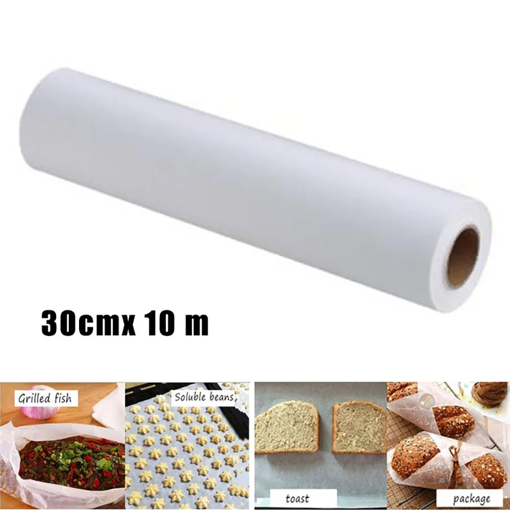 10M Baking Paper Barbecue Double Sided Silicone Oil Parchment Bakery BBQ Party Kitchen Dinning Bar Accessories