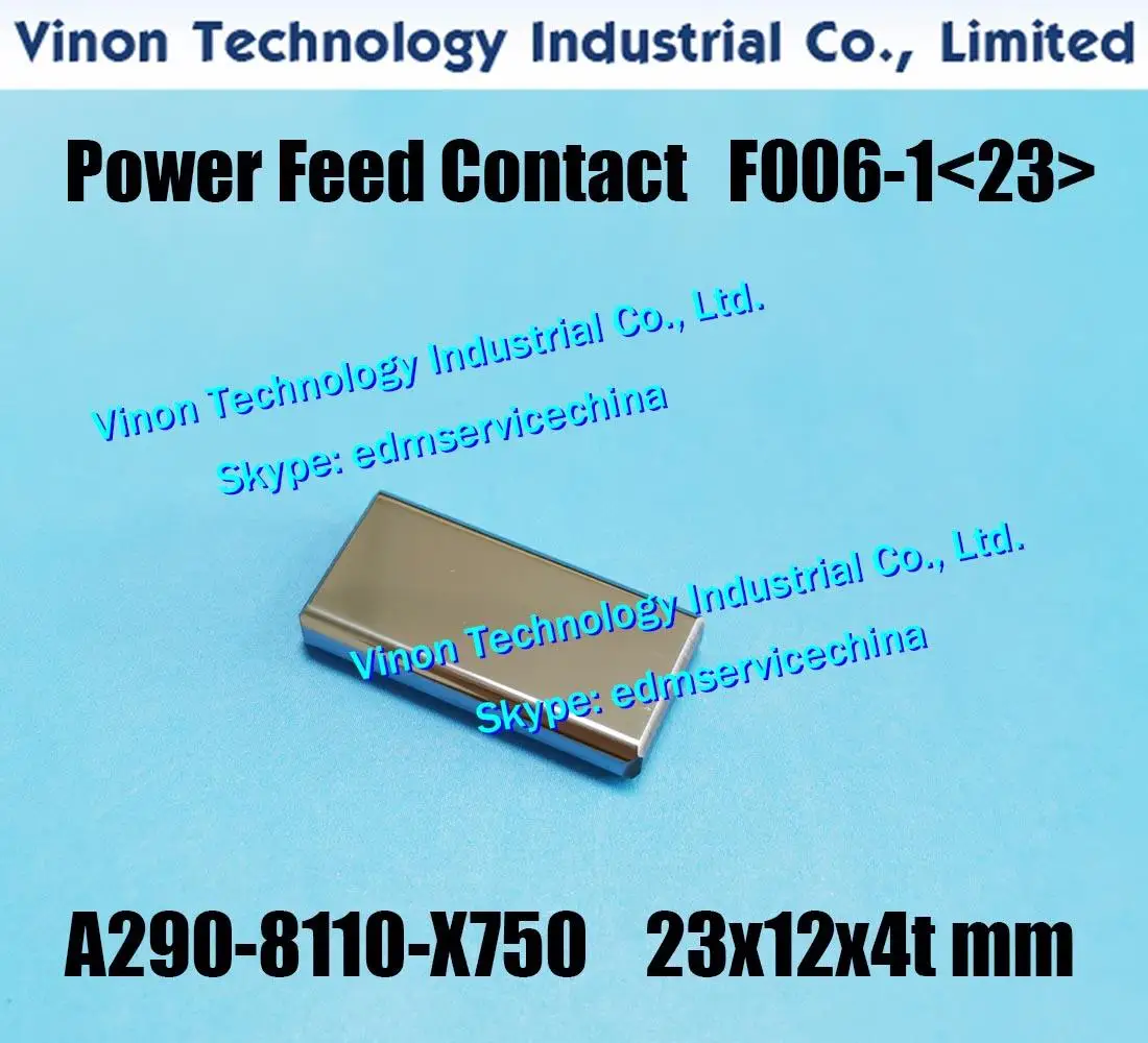 

(2pcs) A290-8110-X750 26x12x4tmm Power Feed Contact F006-1(26) Upper&Lower for Fanuc C,iA,iB,iD,1iE series A2908110X750 edm