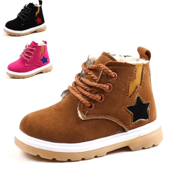 

New Children Snow Boots for Girls Fashion Ankle Cow Muscle Plush Winter Warm Boots for Girls Baby Boy Kids Shoes for Girl