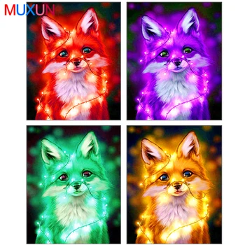 

3D Full Diamond Painting Animal Diamond Embroidery Painting Fox 5D Diy Diamond Mosaic Animal Colorful Fox Paintings Decor Er082