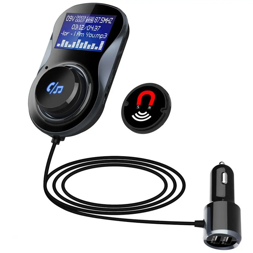 

Bluetooth FM Transmitter Car Audio Mp3 Player Wireless Car FM Modulator Bluetooth Handsfree Kit LCD Display Intelligent