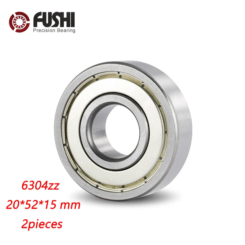 6304ZZ Bearing 20*52*15 mm ABEC-3 2PCS For Blower Vacuums Saw Trimmer Deep Groove 6304 Z ZZ Ball Bearings 6304Z |
