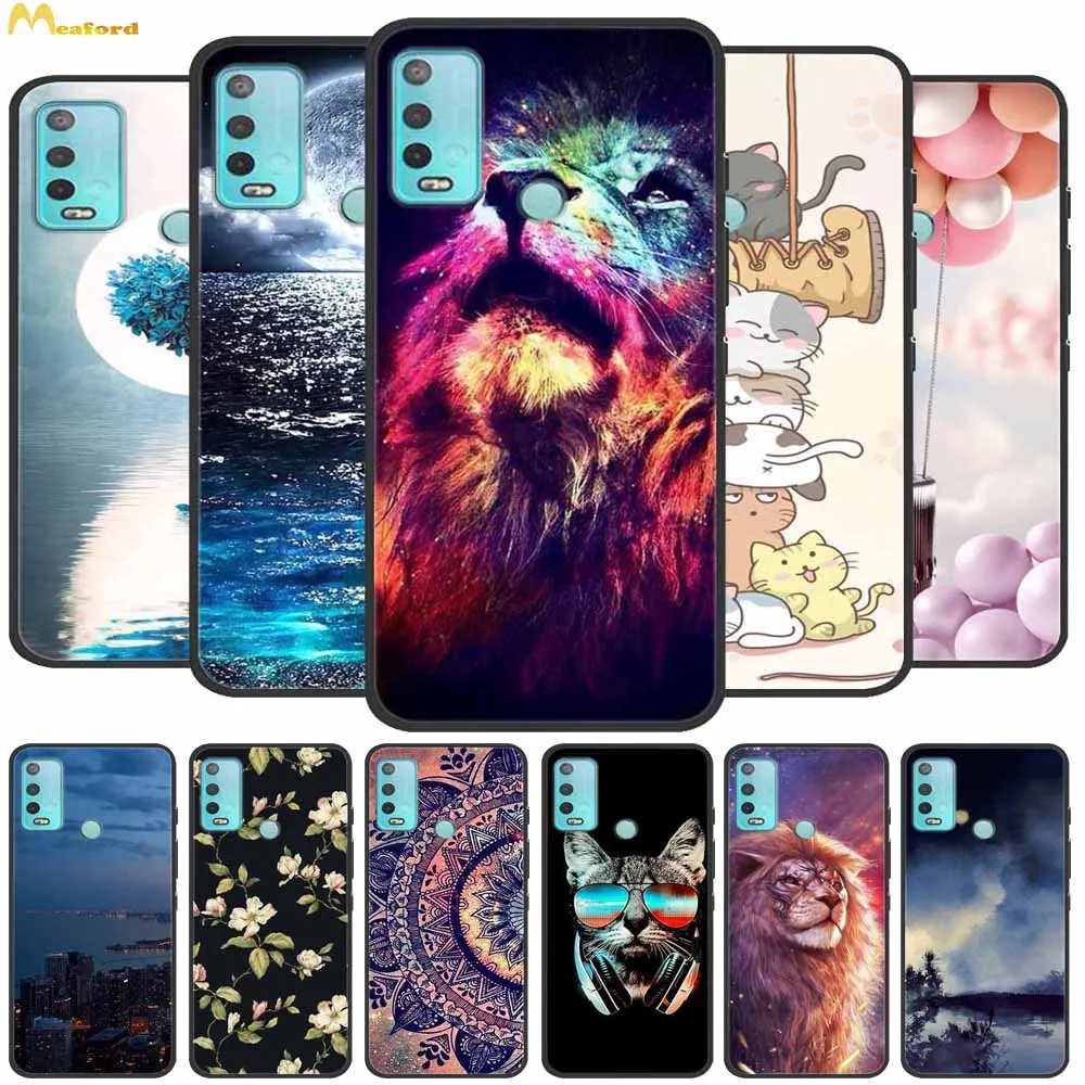 Per Wiko Power U30 Custodia In Silicone Per Telefono Lion Cover Per Wiko Power U20 U10 Custodie Posteriori U 30 Coque Black Tpu Verniciato Cute Cats D