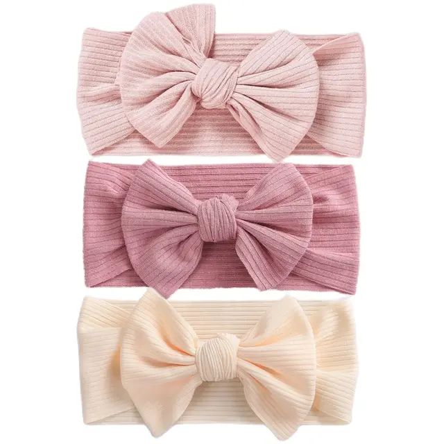 3Pcs/Lot Baby Headband Sets Bow Baby Girl Nylon Headbands Twist Cable Soft Knot Turban Kids Headwear Baby Accessories Haarband 21
