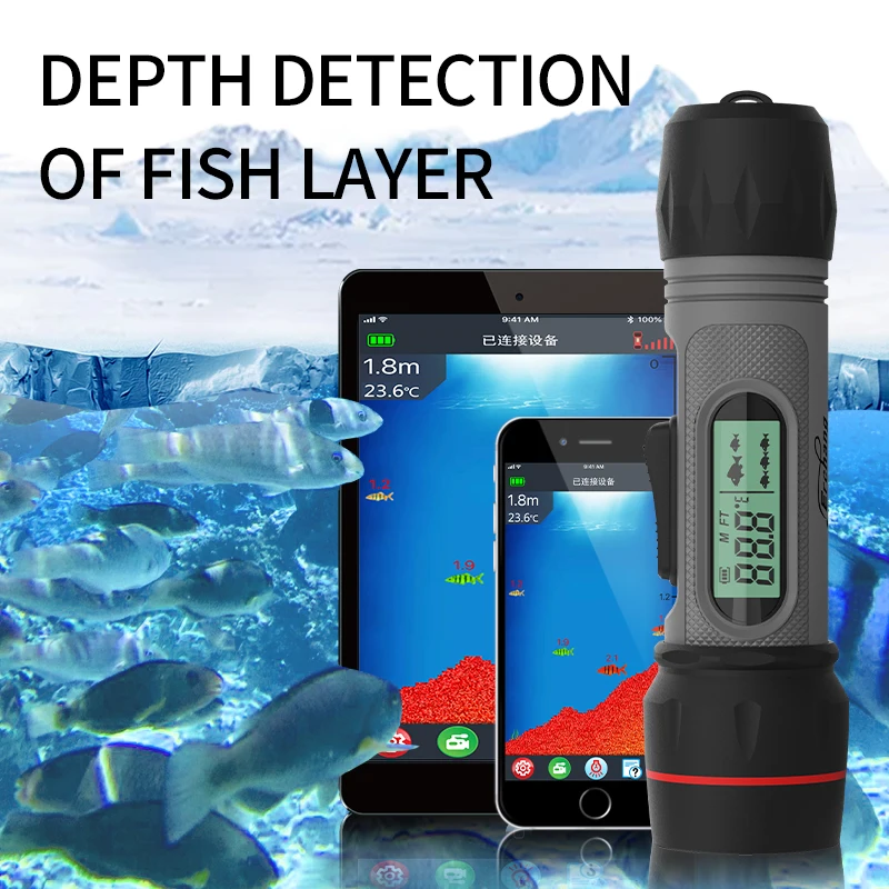 Erchang Wireless Fish Finder Winter Fishing Echo Sounder Rechargeable  Digital Handheld Bluetooth Sonar Fishfinder Ice Fishing