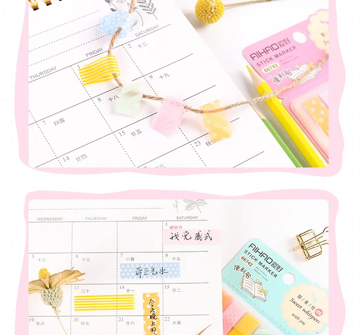 Sweet Control n Times Post Category Index Stickers Colorful Tag Sticker Retractable Life Post