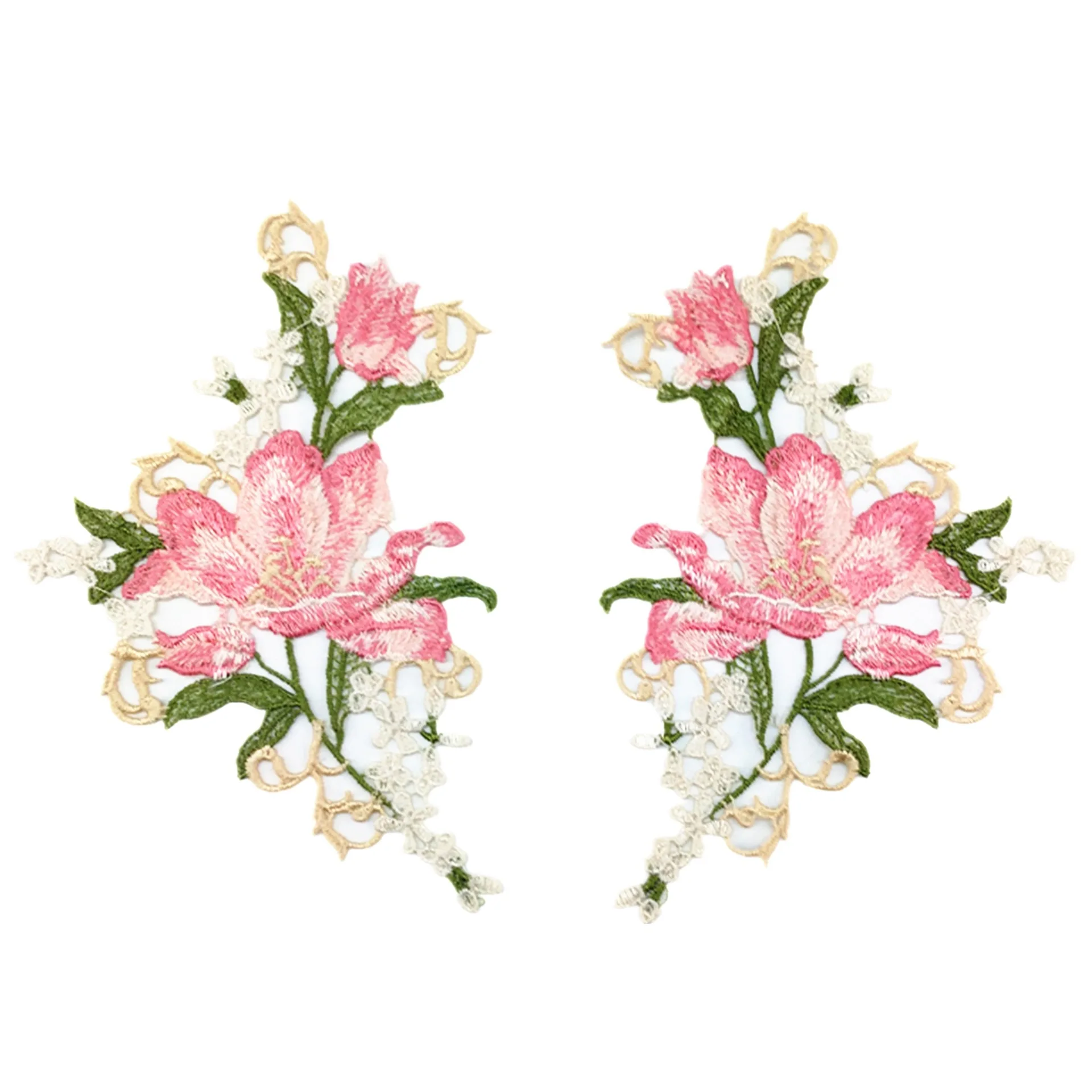 

1 Pair Hollow water-soluble embroidery flower hole patch stickers DIY underwear children's clothing applique accessories
