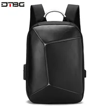 DTBG рюкзак для ноутбука из искусственной кожи 15,6 дюймов, водонепроницаемый деловой рюкзак с защитой от кражи и USB, Светоотражающая полоса
