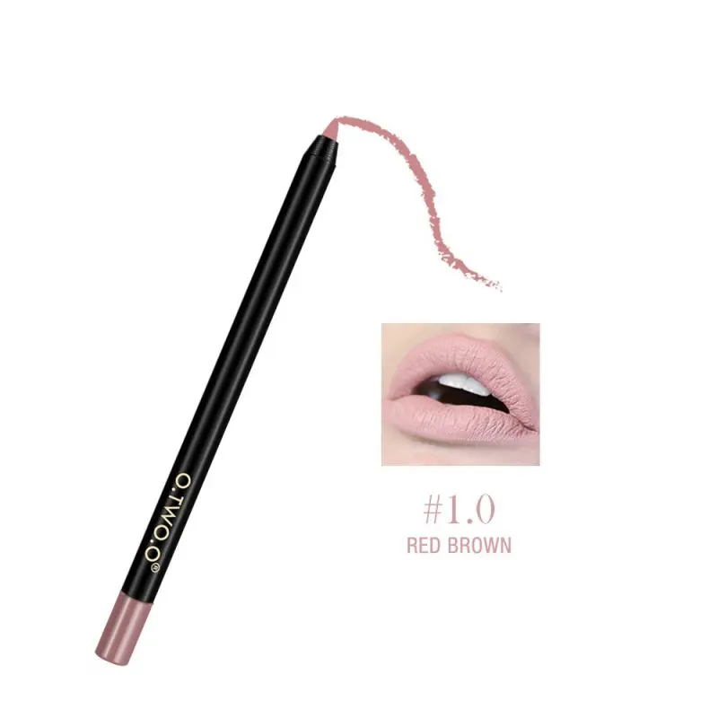 O Matte Lipliner для губ, водонепроницаемый карандаш для губ, стойкий карандаш для губ, косметический макияж, цветной карандаш для губ, 12 цветов. w - Цвет: 10