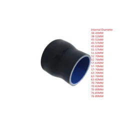 Straight 0 Degree Reducer Silicone Hose 38-45 51-57 63-70 70-76MM Durite Silicone Refroidissement Silicone Tube for Pipe