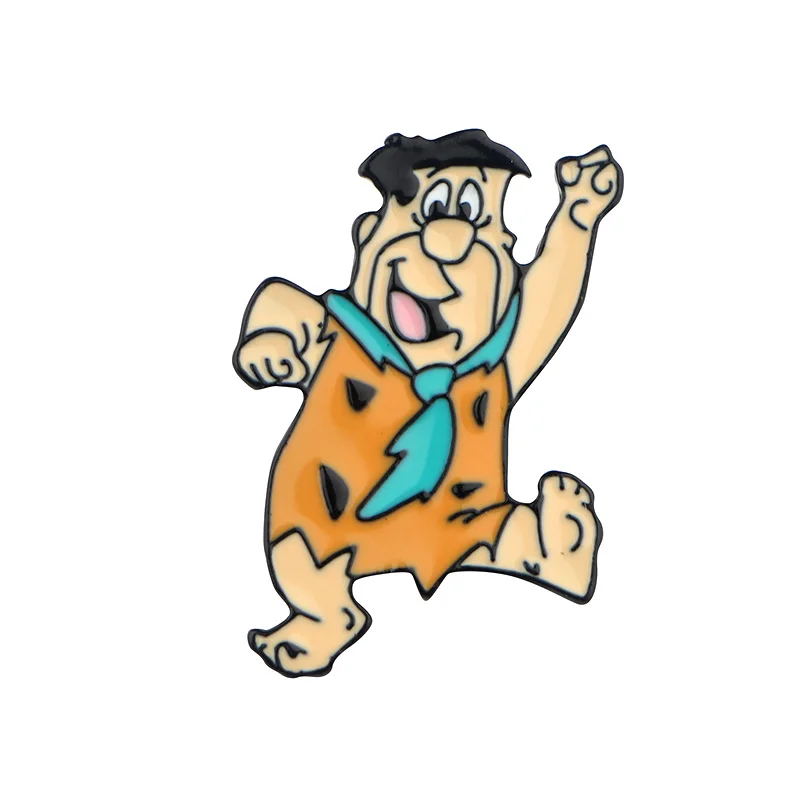 K815 Flintstones Мультяшные забавные эмалированные булавки и броши для женщин и мужчин нагрудные булавки рюкзак сумки значки детские подарки ювелирные изделия