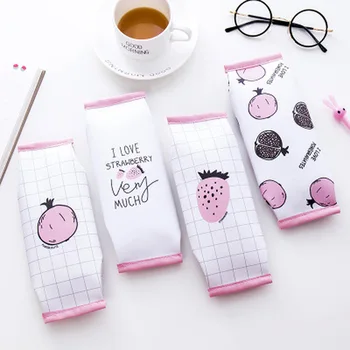 

Strawberry Pencil Case High Capacity Pencil Pouch Japanese and Korean Pu Pen Case Student Stationery Korean Bag School Supplies