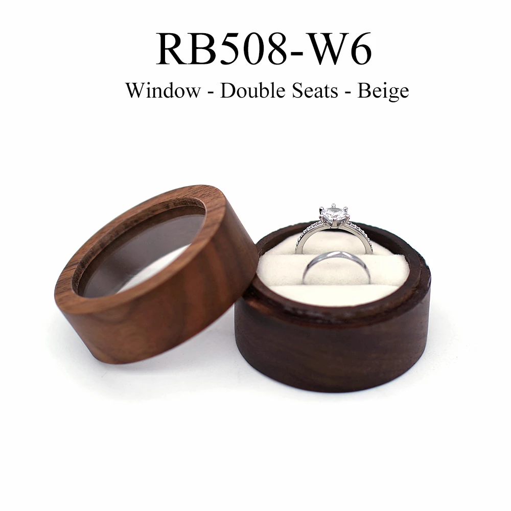 Scatola Per Anelli In Legno Di Noce - Fatta A Mano, Con Rivestimento In Velluto, Elegante E Portatile