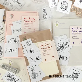

1 set 4 style ins style simple hand account note pad Sticky Notes Stationery Sticker Posted It Planner Stickers Notepads Office