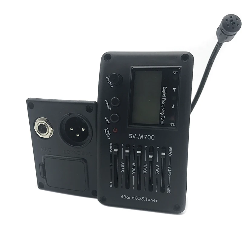 SV-M700 10 компл. 4/5 полосный предусилитель для акустической гитары пьезо-пикап Эквалайзер Тюнер с микрофоном Beat Board 301 YMH пикап аксессуары для гитары - Цвет: SV-M700