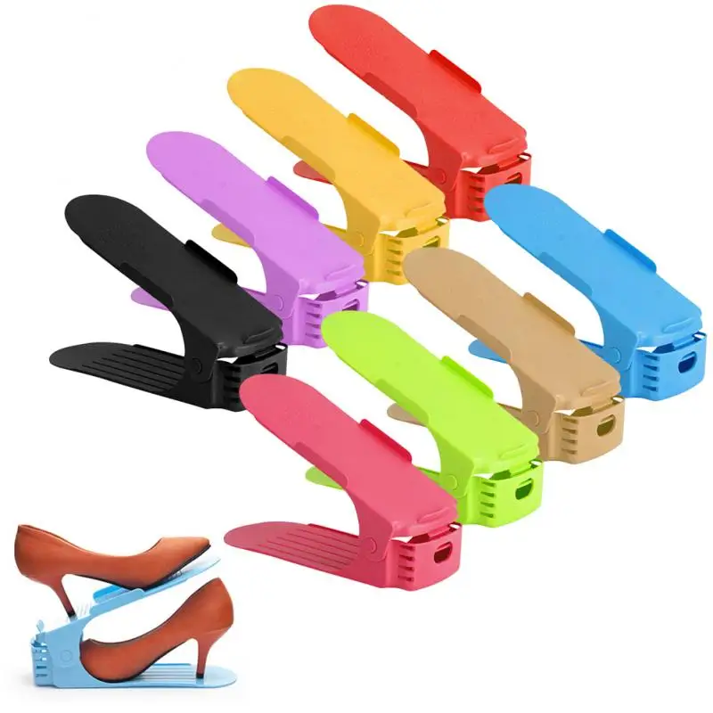 

Dust-proof Simple Storage Shoe Rack Footwear Support Slot Double-layer Adjustable Simple Shoe Bracket Home Shoe Storage Rack