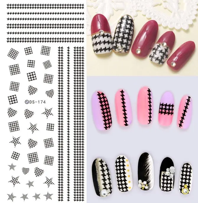 5 листов 3D наклейки для ногтей смешанные цветные дизайнерские наклейки для ногтей Переводные картинки для макияжа японские водные тату Маникюр Инструмент DS162-175 - Цвет: DS174 5sheet