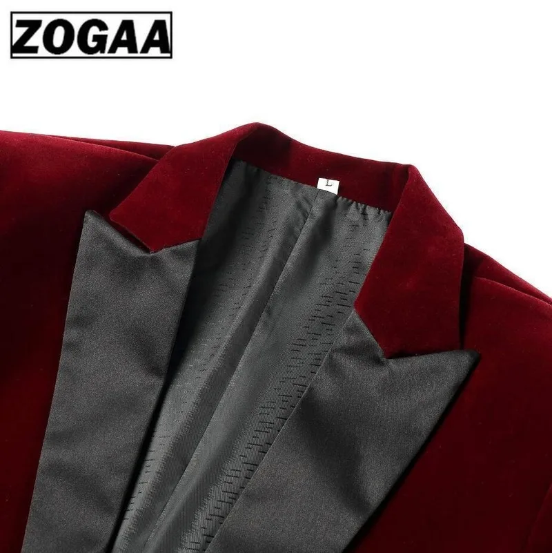 ZOGAA, бархатные костюмы, мужские классические комплекты из 3 предметов, модные свадебные костюмы в английском стиле, мужские однотонные приталенные смокинги для жениха, костюм для выпускного