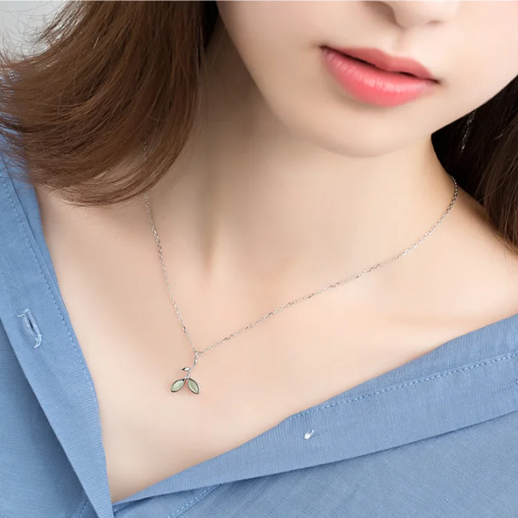 Kindey Bijoux Новое поступление 925 пробы Серебряное колье с узором в виде листика для женщин длинные ожерелья Подвески Воротник подарки для девочек