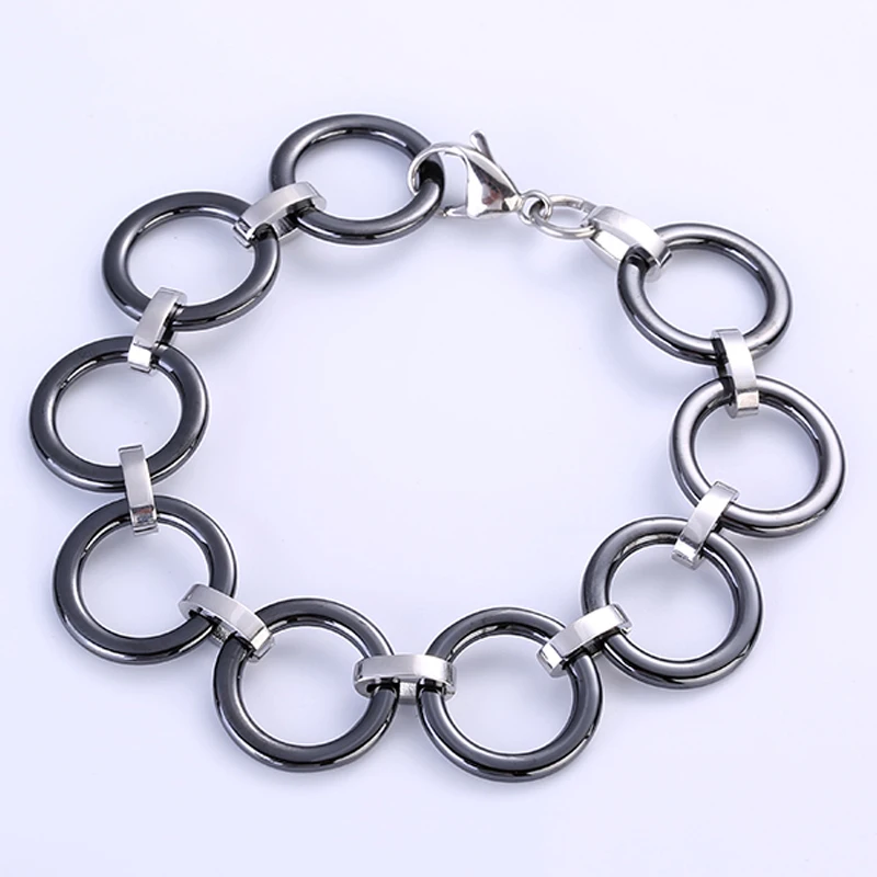 LOSTSOUL модный элегантный простой круглый полый керамический браслет с простой застежкой из нержавеющей стали женские ювелирные изделия оригинальная фея