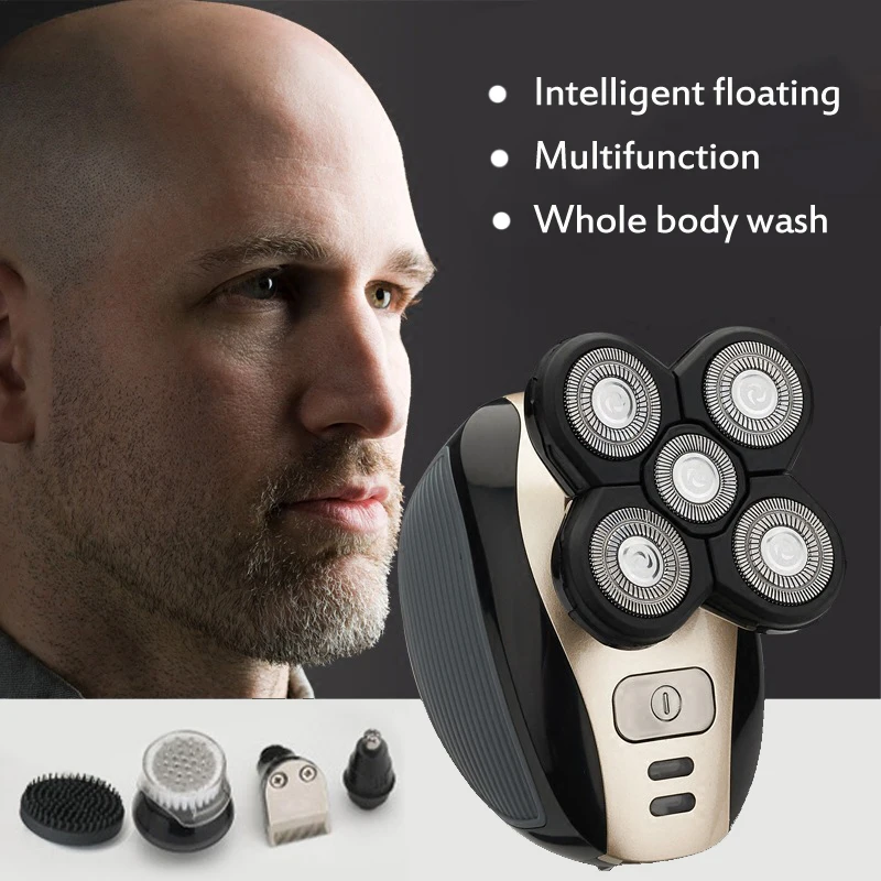 

5 In 1 Electric Shaver for Men Floating 5 Blade Razor Waterproof Shaving Machine Rechargeable Hair Trimmer Face Care Tools 45D