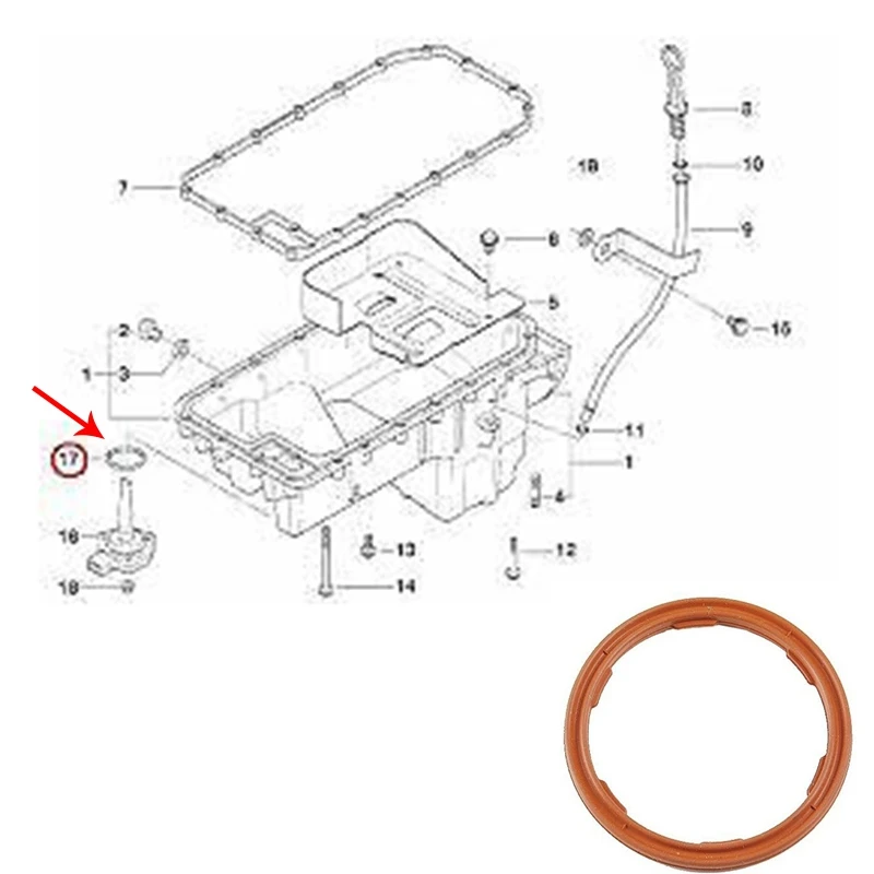 For-BMW E31 E39 E46 E65 323I Z8 Engine Oil Level Sensor O-Ring 12611744292