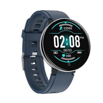 

DT18 Smart Watch Round Press Sn Smartwatch Heart Rate ligent Fitness Tracker IP67 Sports Fashion Bracelet Men Blue