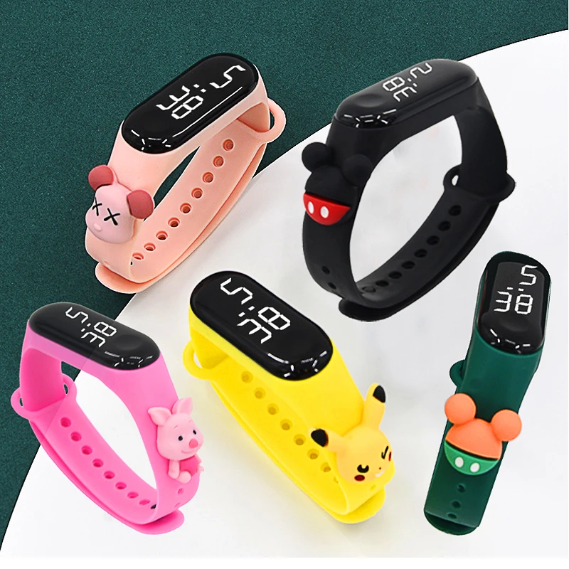 En venta Muñeca de dibujos animados a prueba de agua para niños y mujeres, reloj electrónico deportivo Digital de moda, pulsera de regalo, 50M OnwZelnABJ7
