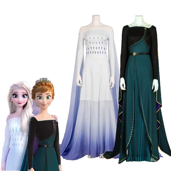 

2020 new Anna Elsa 2 adult cosplay dress Christmas birthday party Elsa tube top long dress Halloween haute couture suit