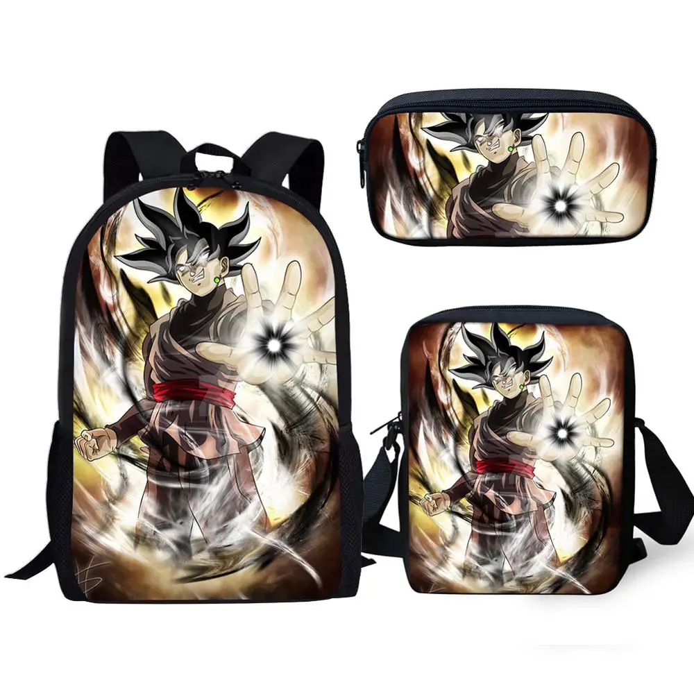

HaoYun 3PCS School Backpacks for Boy Girls Dragon Ball/Son Goku/Super Saiyan Bookbag Baby Kids Student Notebook Satchel Daypack