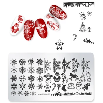 

5PCS Christmas Nail Art Stamping Plate Templates Set for Home Professional Salon Christmas Xmas Manicure DIY Nails Decorations
