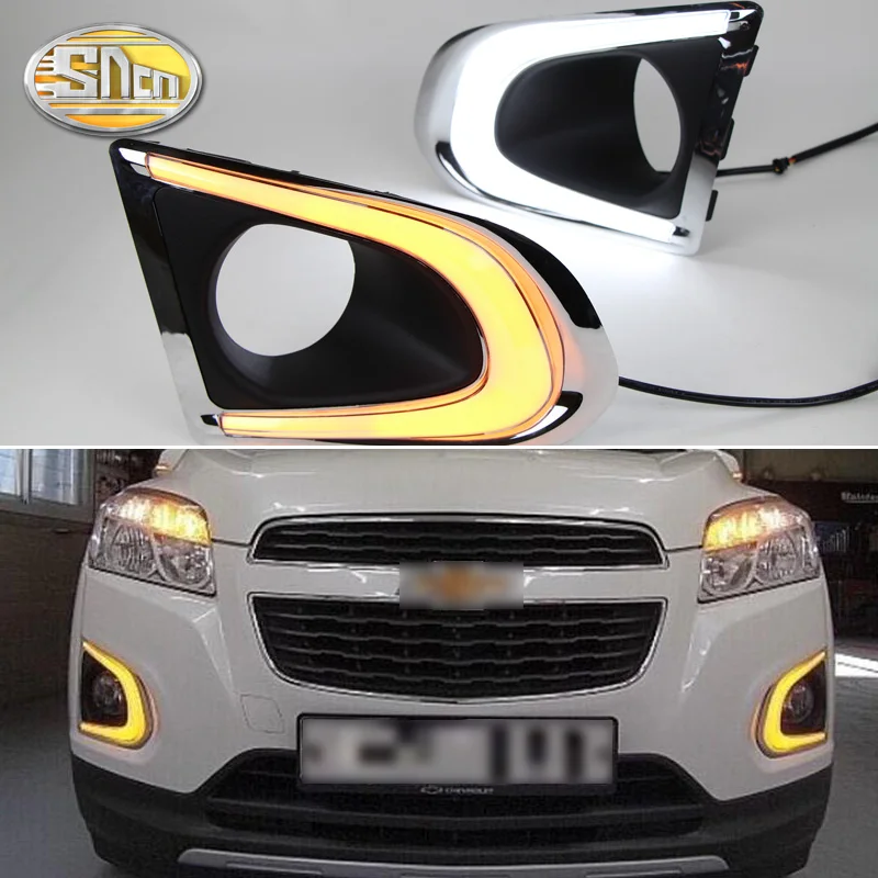 Светодиодный дневной светильник с желтым сигналом поворота LED DRL лампы 12V Для Chevrolet Trax
