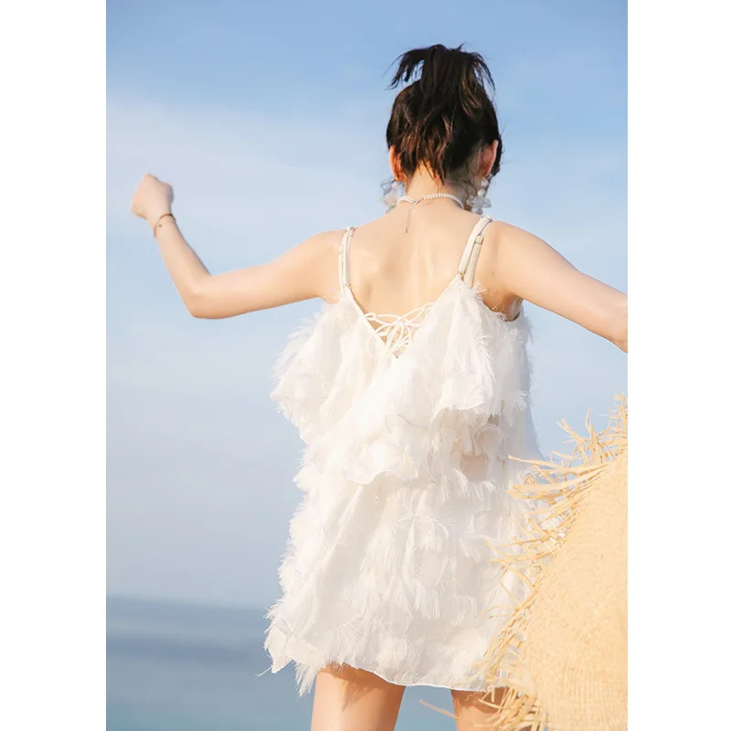 

INS Two-piece Swimsuits Women's Three-piece Set Graceful Belly Covering Slimming Small Bust Gathering Fashion Bikini Holiday Swi